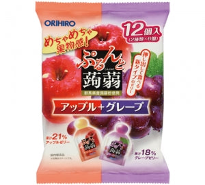 ORIHIRO 蒟蒻果凍 蘋果、葡萄口味 12個入