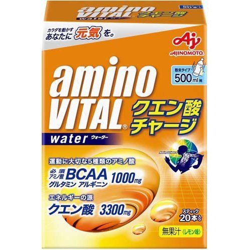 味之素AMINO VITAL WATER 檸檬酸胺基酸  BCAA 1000mg 檸檬口味 20包入