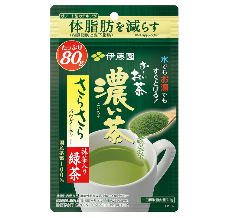 伊藤園お～いお茶 濃い茶 降體脂 抹茶添加 濃茶 綠茶粉 80g