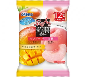 ORIHIRO 蒟蒻果凍 白桃、芒果口味 12個入