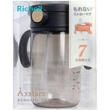 Richell 利其爾 Aster 寶寶外出吸管杯 320mL 黑色 1個 7個月以上嬰幼兒・防漏學習水杯・外出喝水杯