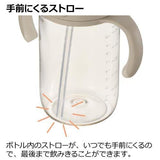 Richell 利其爾 Aster 寶寶外出吸管杯 320mL 米色 1個 7個月以上嬰幼兒・防漏學習水杯・外出喝水杯