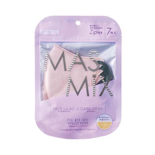 MASMiX 雙色口罩 紫丁香×深灰 7枚入