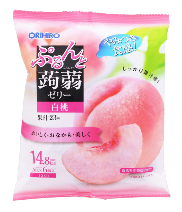 ORIHIRO Konjac Jelly White Peach Flavor 6pcs