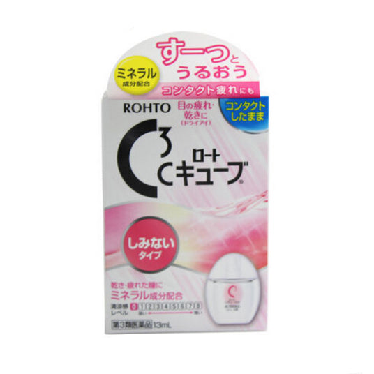 【Third Class Drugs】ROHTO C3 Pink Contact Lens Eye Drops 13ml/Bottle Cooling Feeling 0