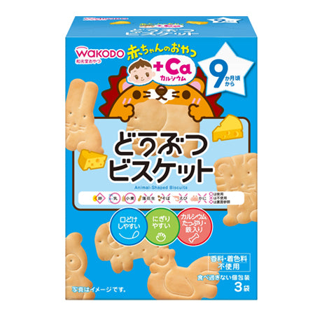 WAKODO and Guangtang Children's Calcium Ca Animal Cheese Biscuits 11.5g×3 bags