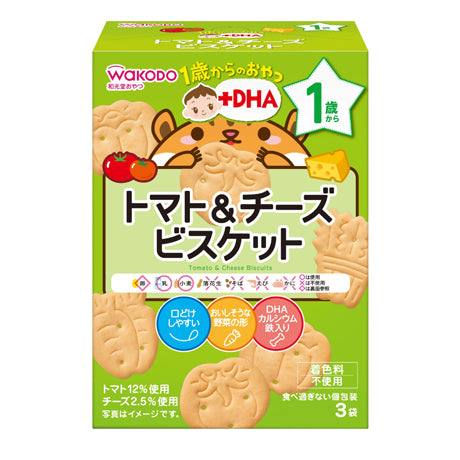 WAKODO Children's DHA Tomato Cheese Biscuits 11.5g×3 bags
