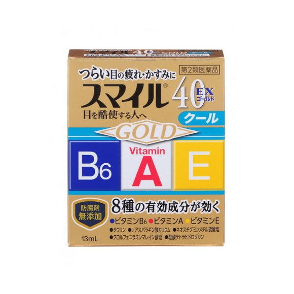 [Second-Class Drugs] LION Smile40 EX Gold Cool Eye Drops 13ml Cooling 5