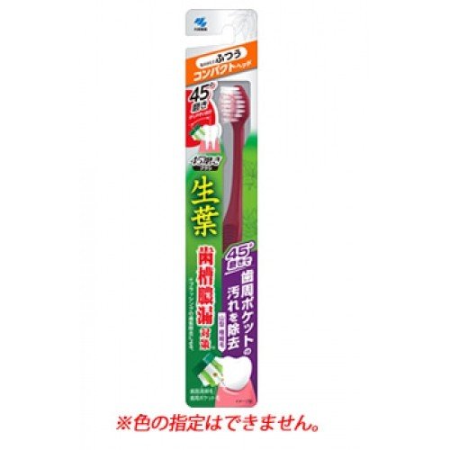 Kobayashi Pharmaceutical raw leaf toothbrush 45 degree polishing brush ultra-wide brush head compact ordinary hardness (cannot choose color)
