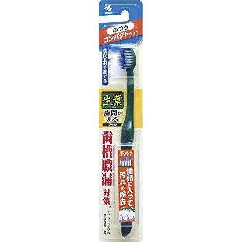 Kobayashi Pharmaceutical Raw Leaf Toothbrush Fits Between Teeth Brush Extra Wide Brush Head Compact Normal Hardness (Cannot Choose Color)