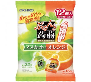 ORIHIRO 蒟蒻果凍 柳橙、麝香葡萄口味 12個入