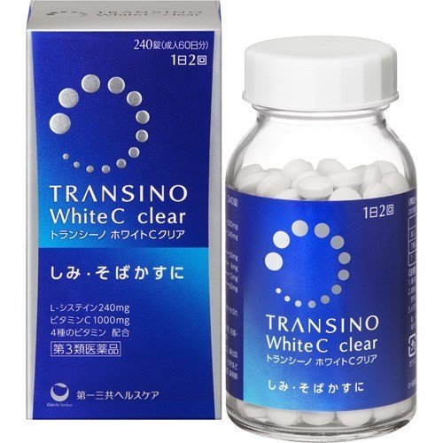 【第3類医薬品】TRANSINO第一三共 white C clear 淡斑美白錠 240粒/瓶